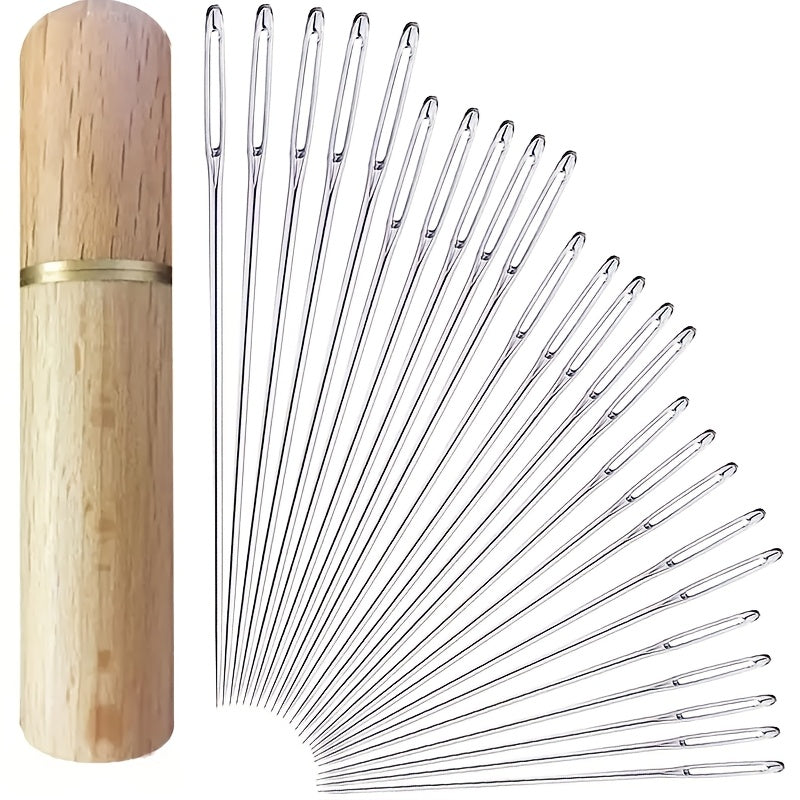 25pcs large eye sewing needles seniors stainless steel