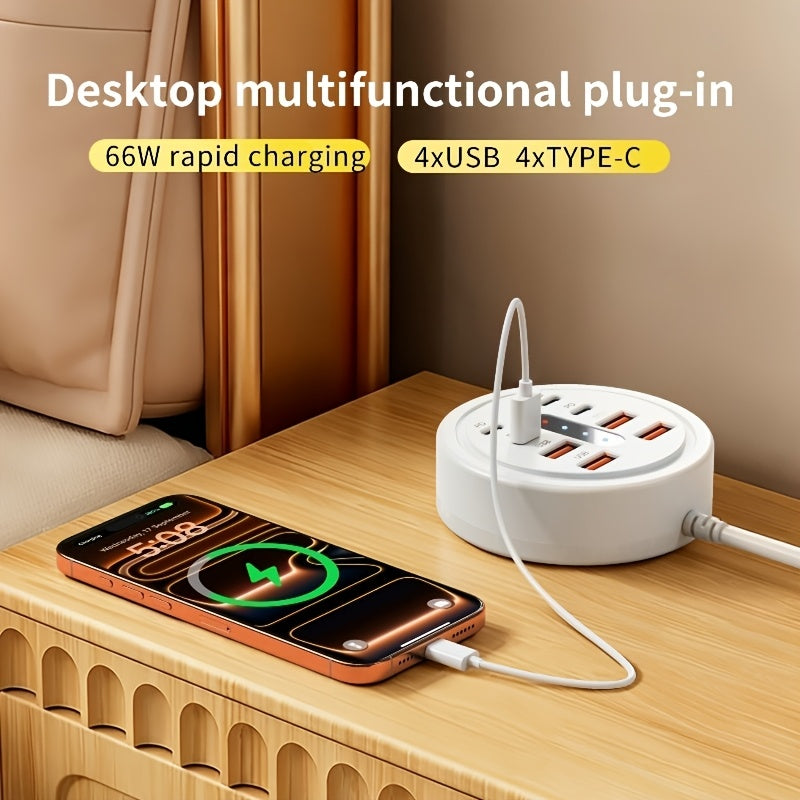 8 in   66w round usb c fast charger   4pcs usb