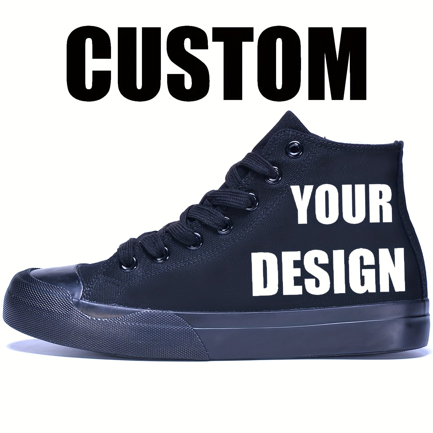 mens custom high top canvas sneakers a full print design