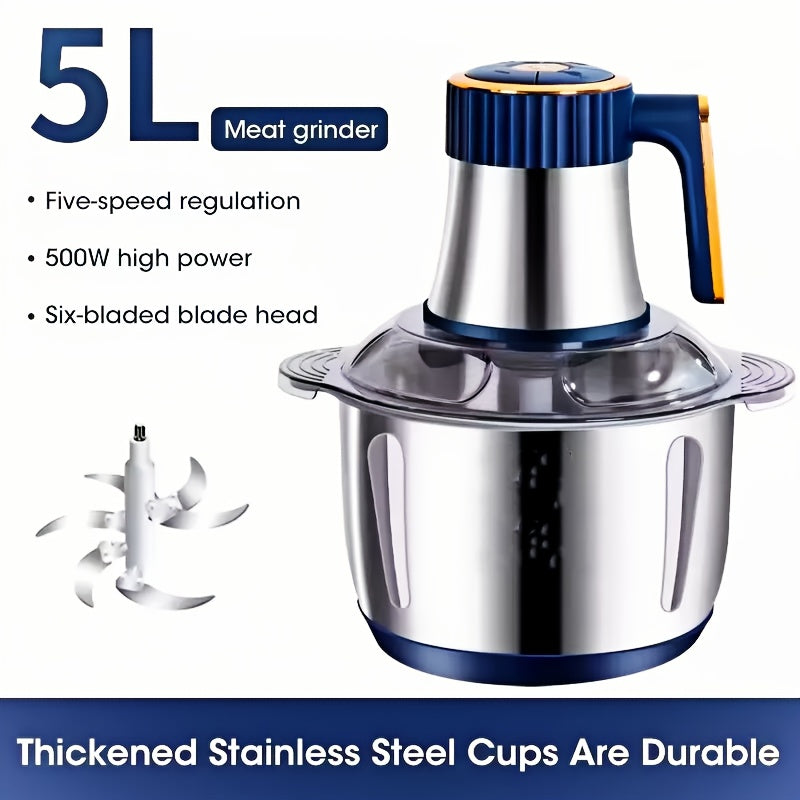 5l large capacity stainless steel electric food chopper