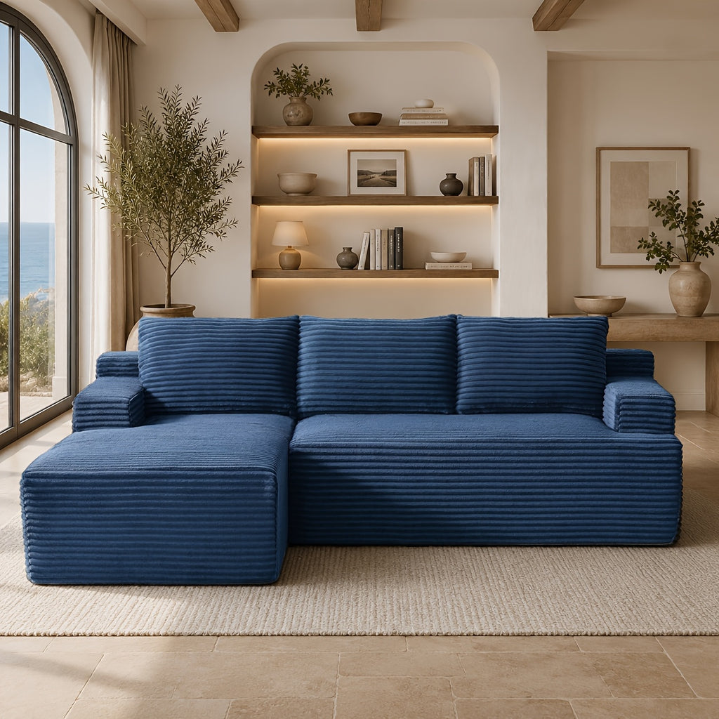 l shaped cloud sofa 3 seater corduroy sectional couch