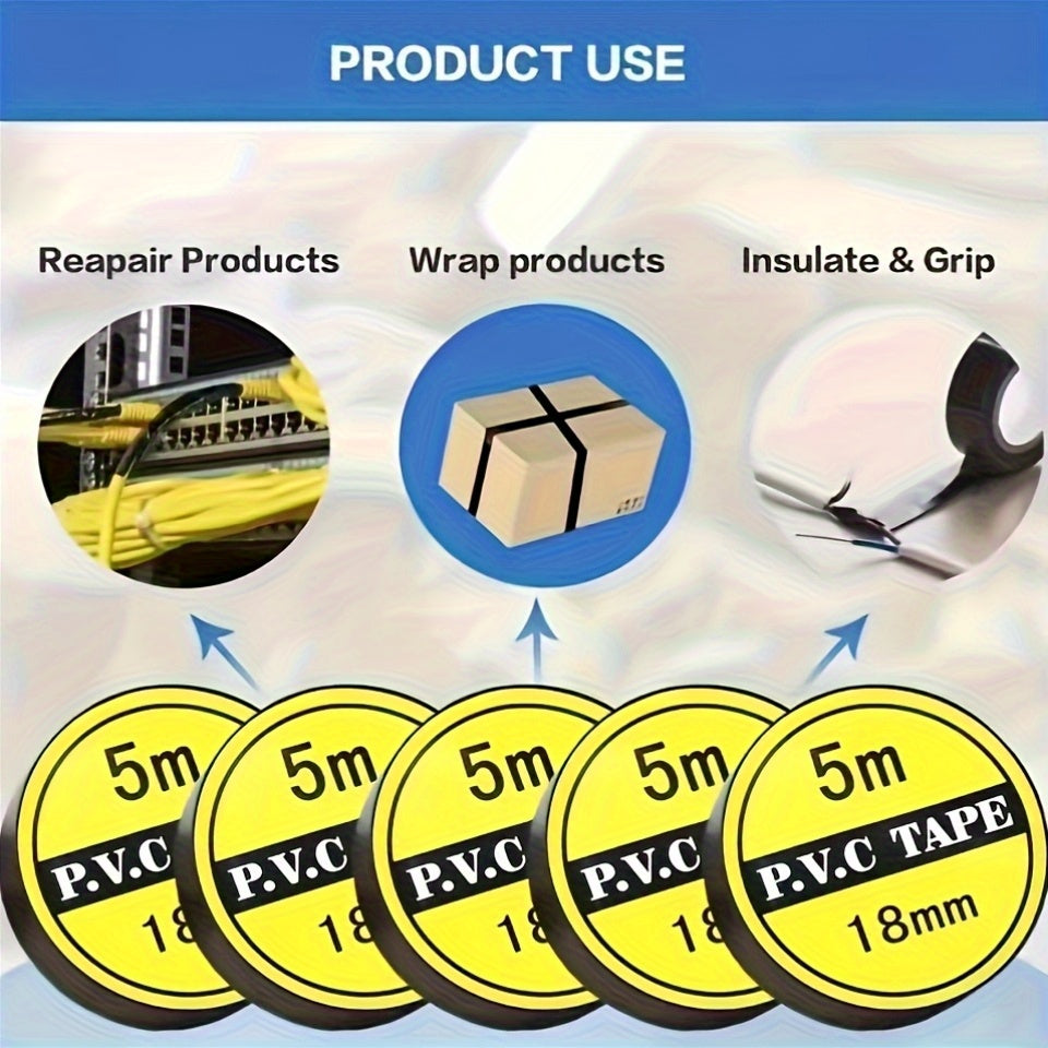 10 rolls high quality black electrical tape high temperature