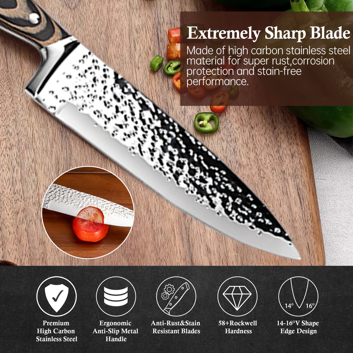 high carbon stainless steel kitchen knife set high carbon