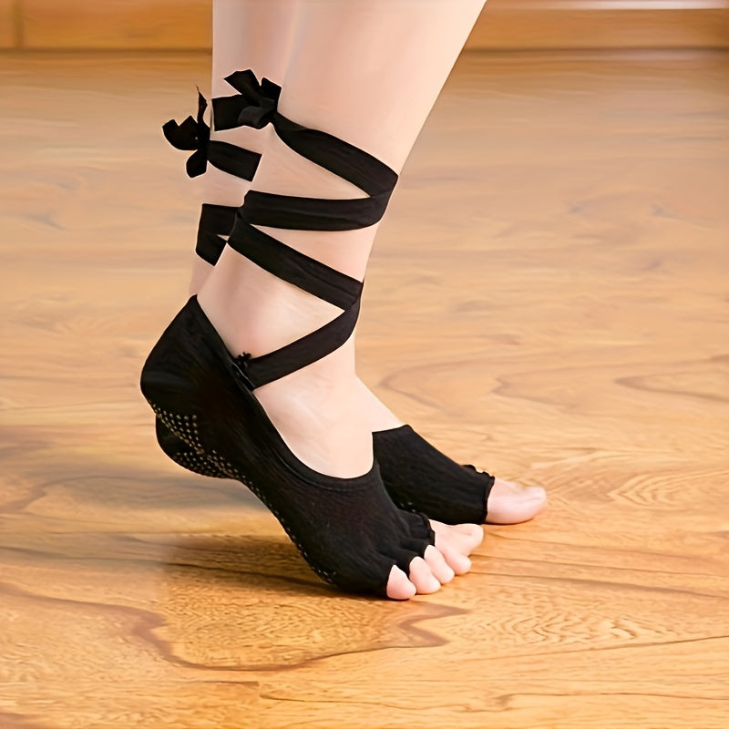 womens professional anti slip yoga socks adjustable ankle