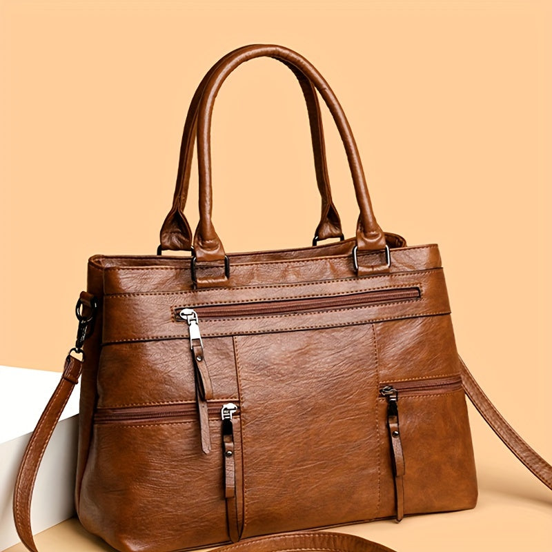 womens shoulder bag fashion solid color handbag multi layer