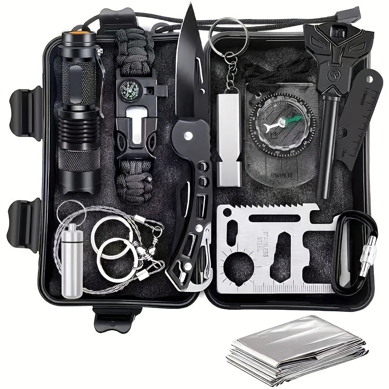 28 in 1 survival equipment set mens   knife set