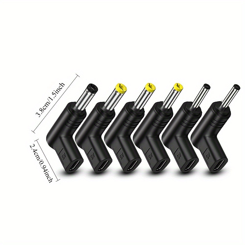 6 pack usb type c 90 degree 5v female usb c male