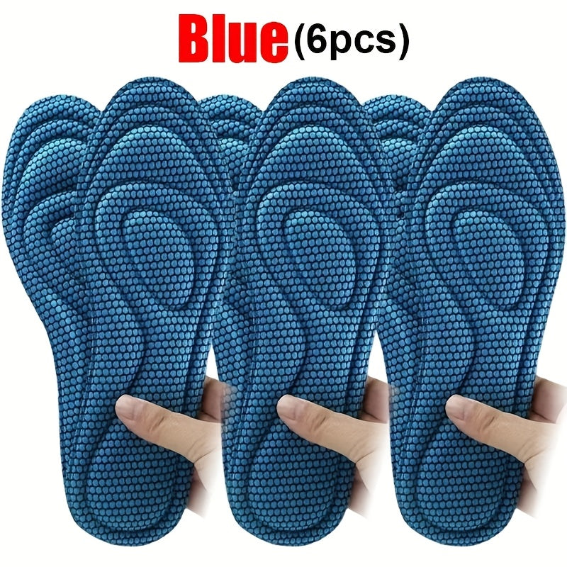 6pcs 5d memory foam insoles unisex shock absorption