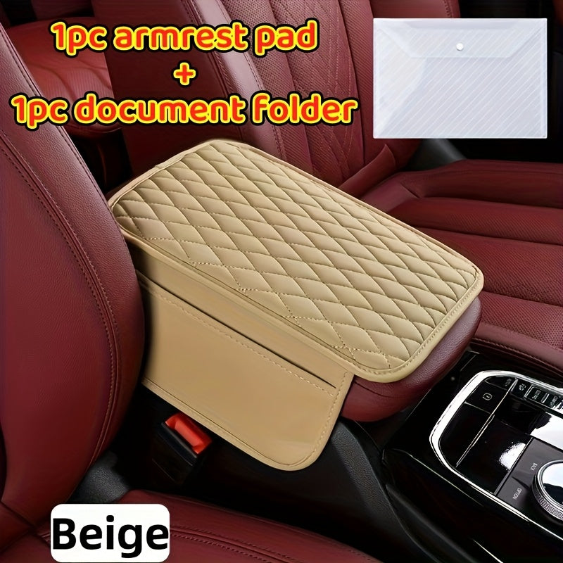 car armrest box mat pu leather storage pad multiple colors