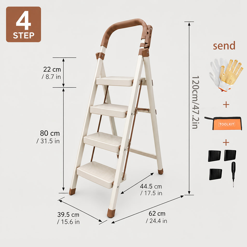 durable folding ladder 350 lbs capacity durable lightweight