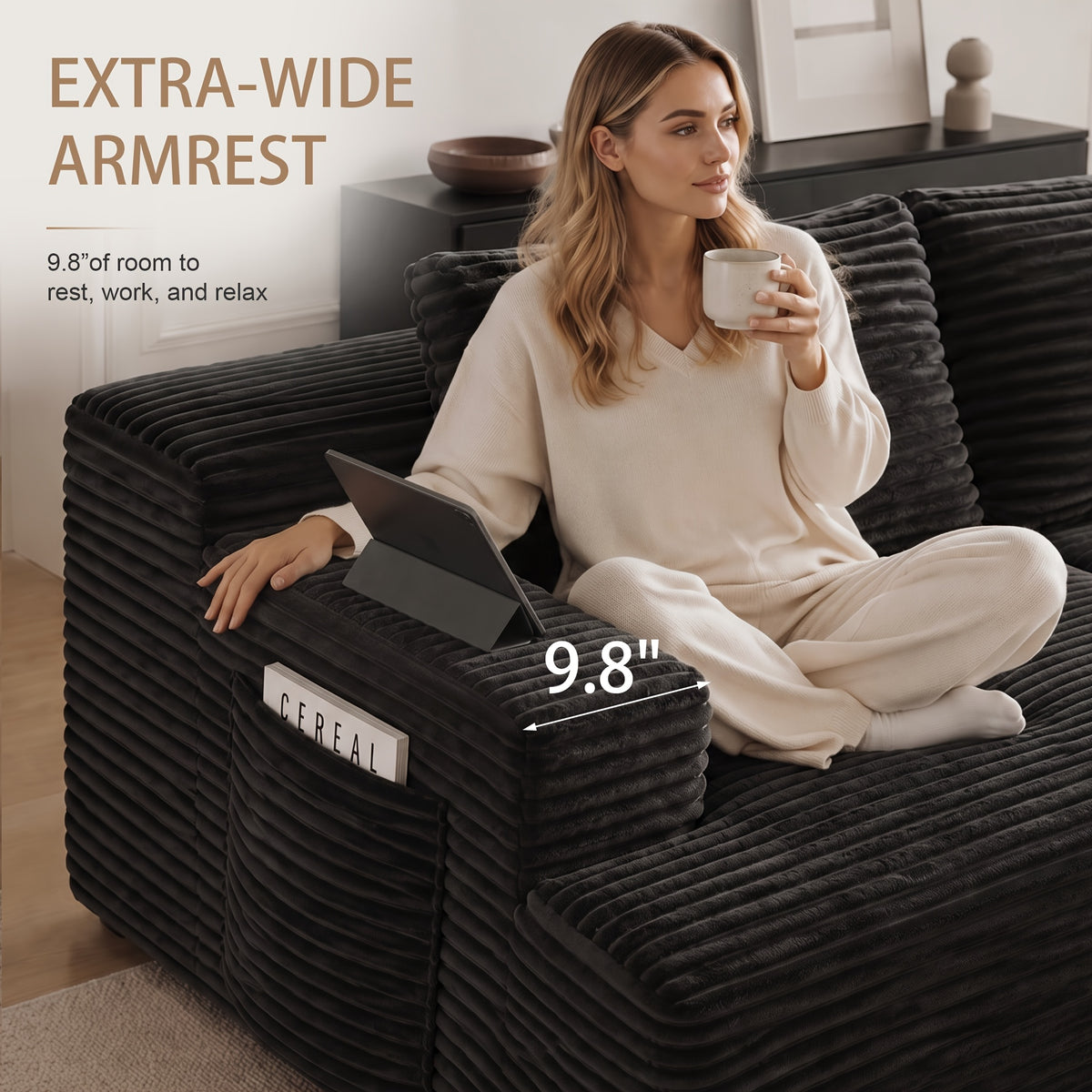 l shaped cloud sofa 3 seater corduroy sectional couch