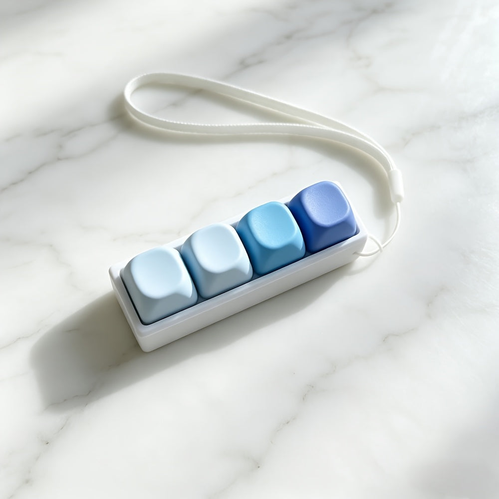 gradient four button keychain lanyard fun fingertip