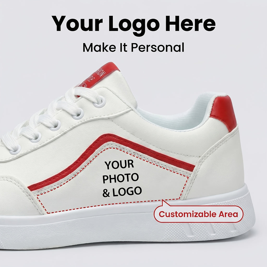 sneakers custom photo image text name black white low top