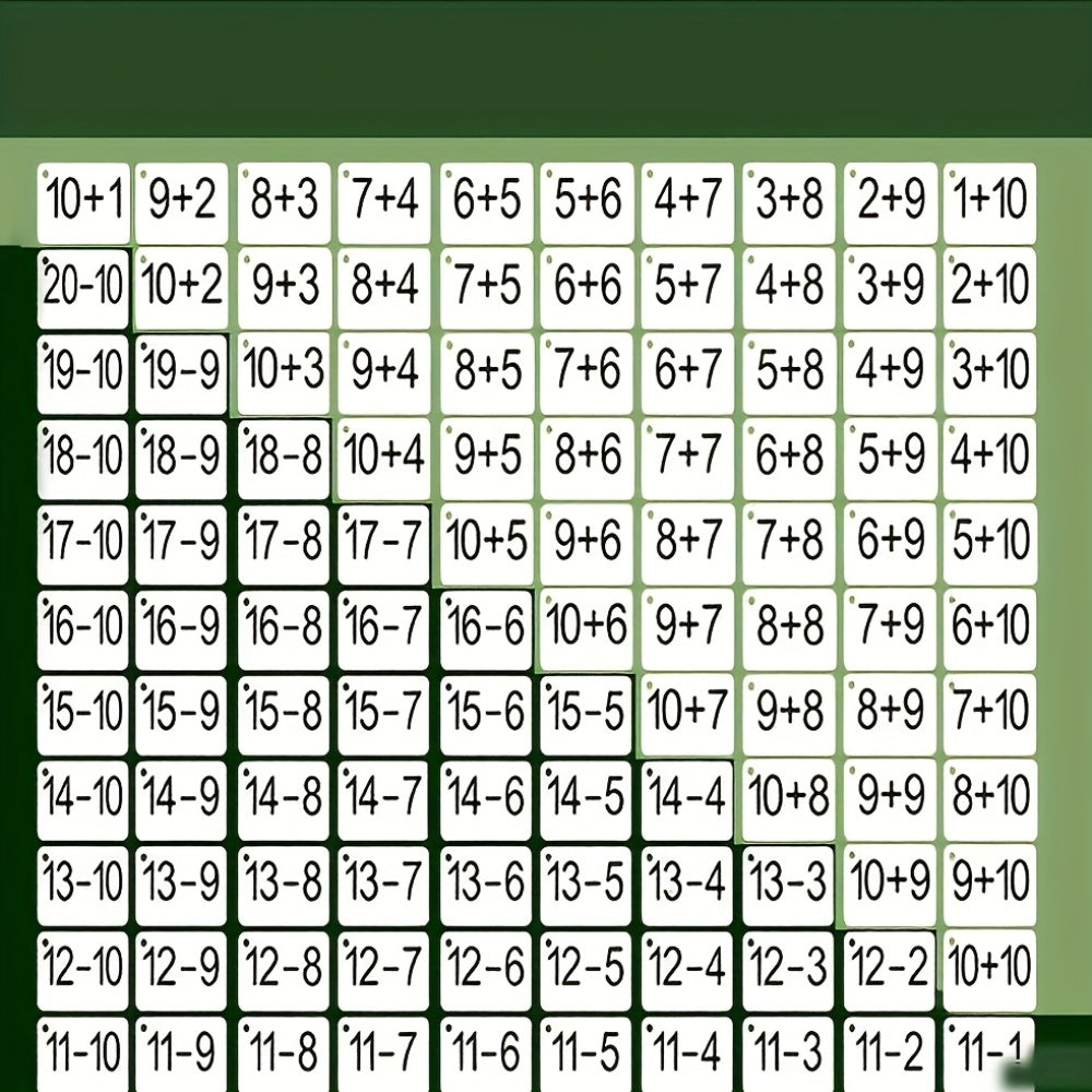set 132 cards addition subtraction   0 10