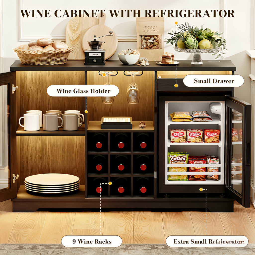 home bar cabinet mini fridge led lights black liquor cabinet