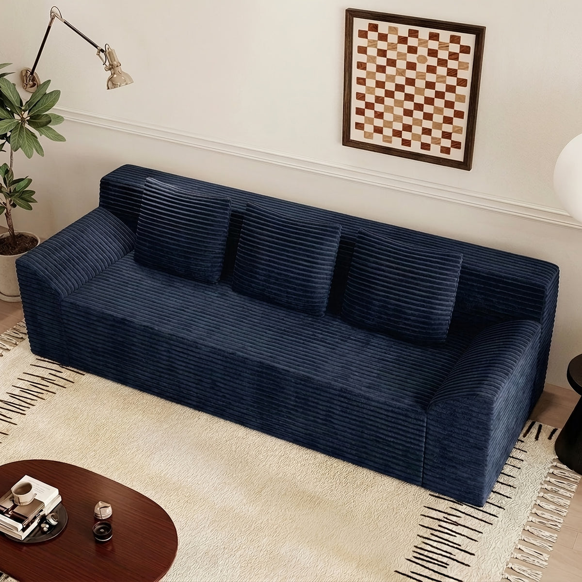 71 inch modern   no wooden frame living room sofa