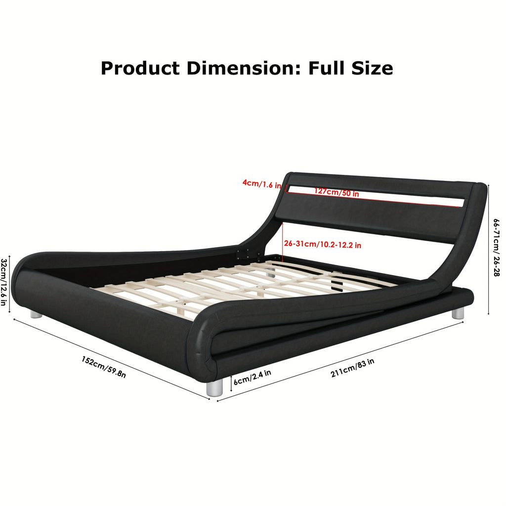 modern upholstered led bed frame adjustable headboard