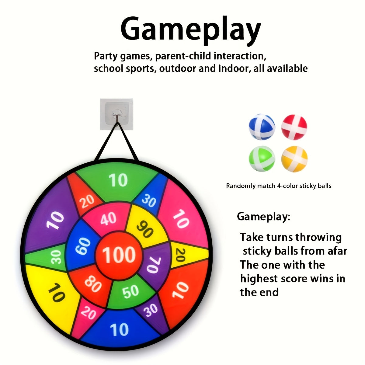 large size foldable   board sticky ball game set 12pcs