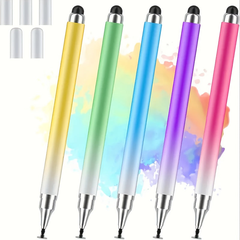 4pcs macaron gradient color capacitive stylus pen 2 in 1