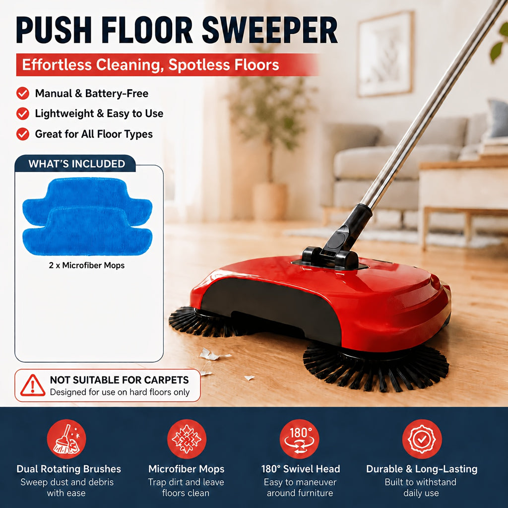 3 in 1 hand push broom multifunctional cleaning tool sweep