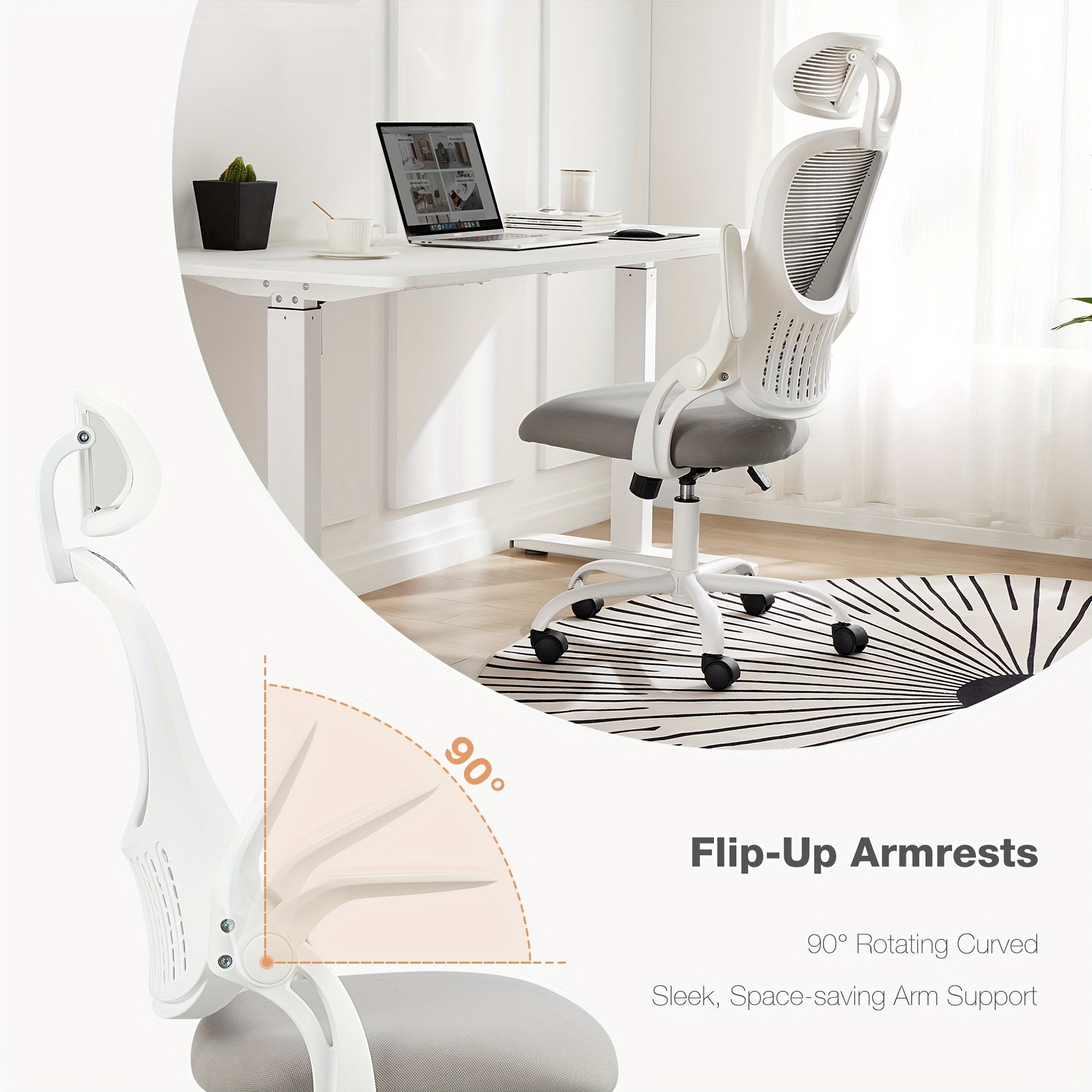 home office desk chair ergonomic high back mesh rolling work