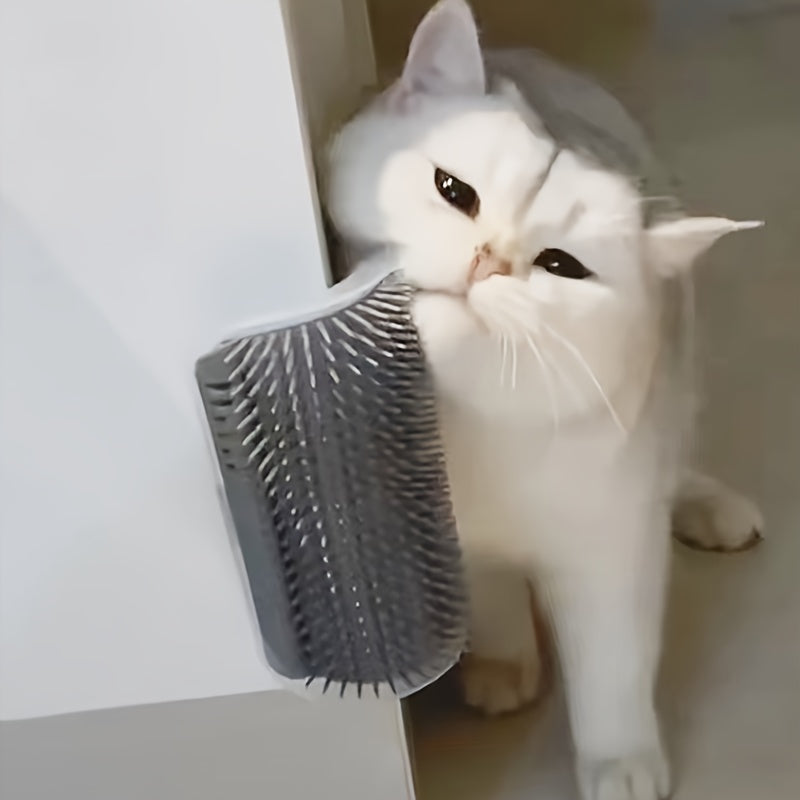 scratcher wall mounted cat grooming brush itchy