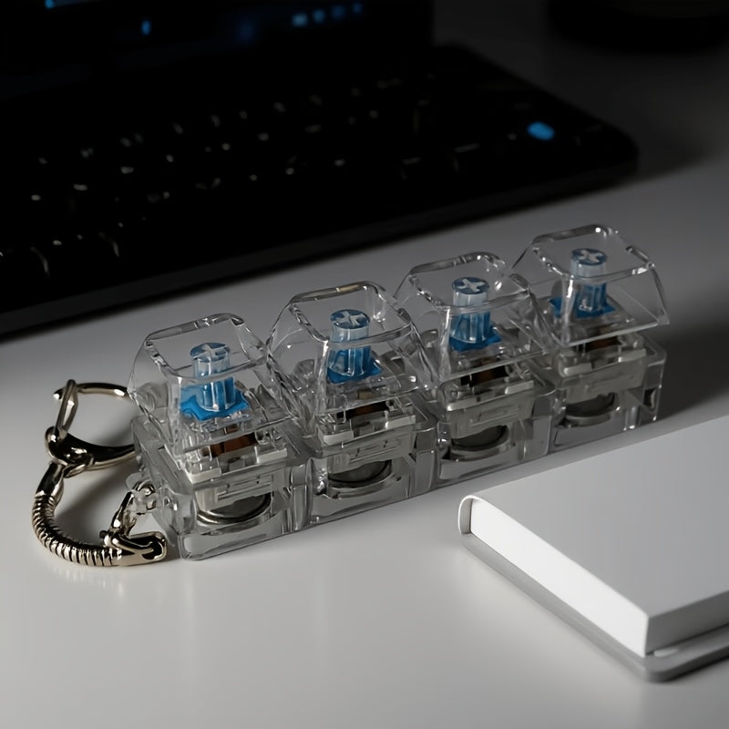 four button press decompression keychain portable fun