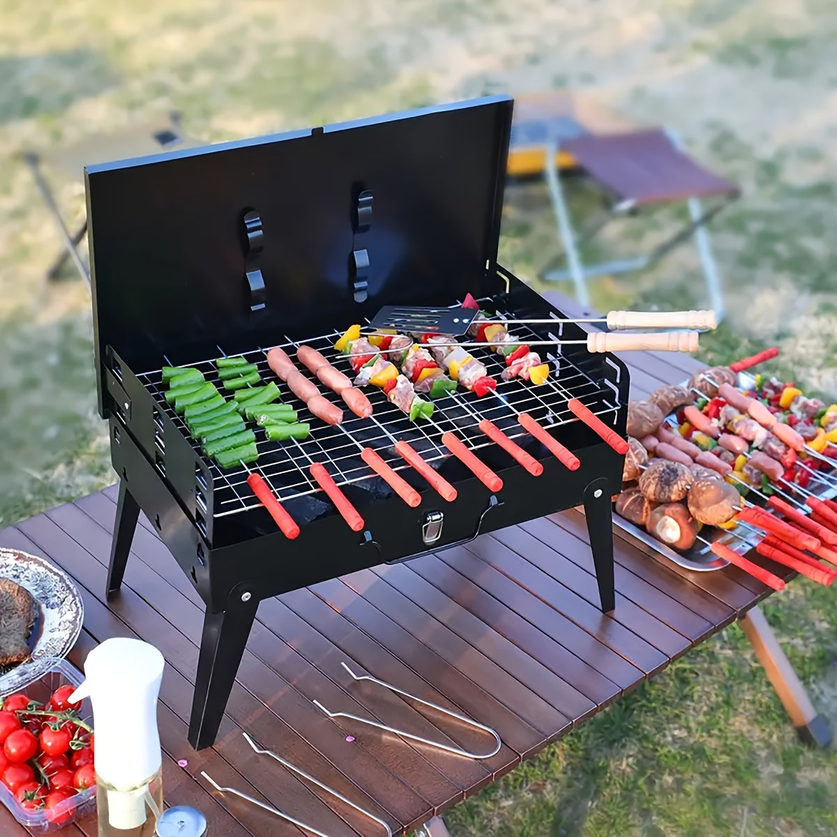 1pc portable charcoal grill heavy duty   structure