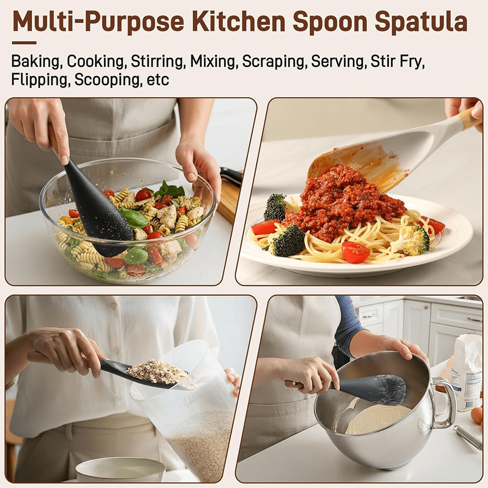 3 pack multifunction silicone cooking spoon spatula nonstick