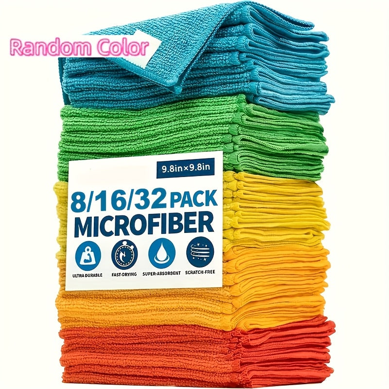 8 16 32 pack random color microfiber cleaning cloths
