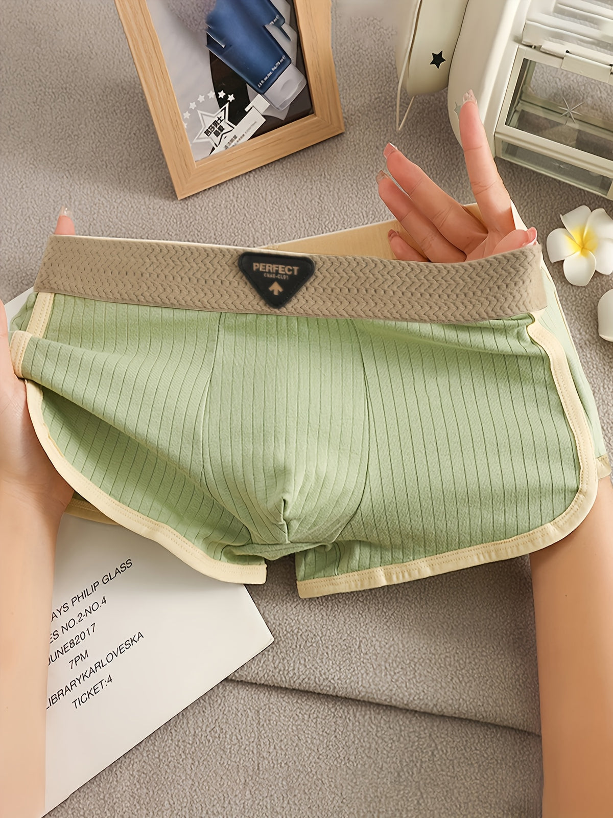 3pcs men   s underwear ribbed striped casual boxer briefs
