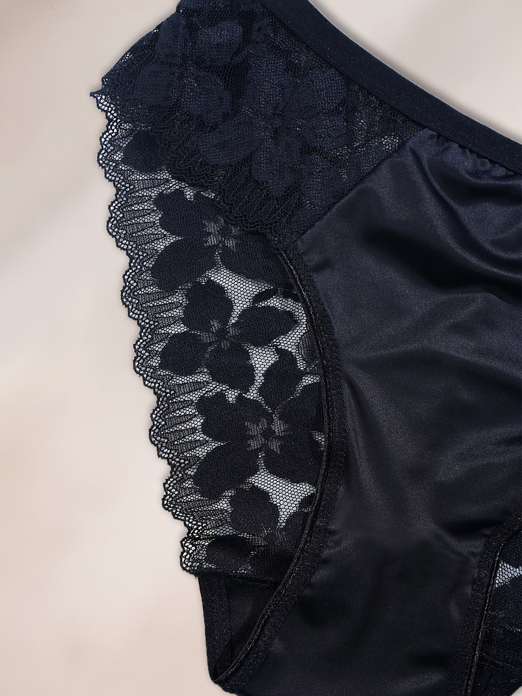 3pcs solid color   fabric floral contrast lace