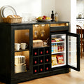 home bar cabinet mini fridge led lights black liquor cabinet