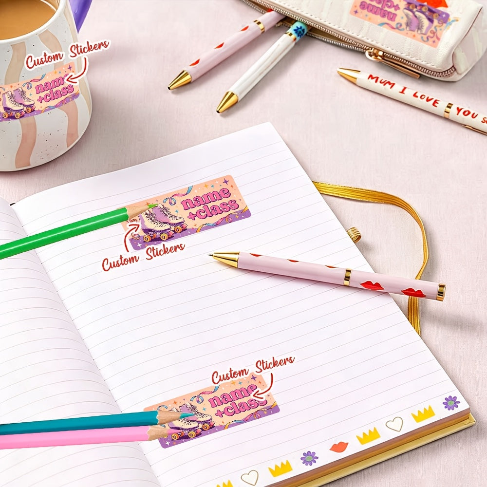 45 90pcs personalized custom stationery label stickers retro