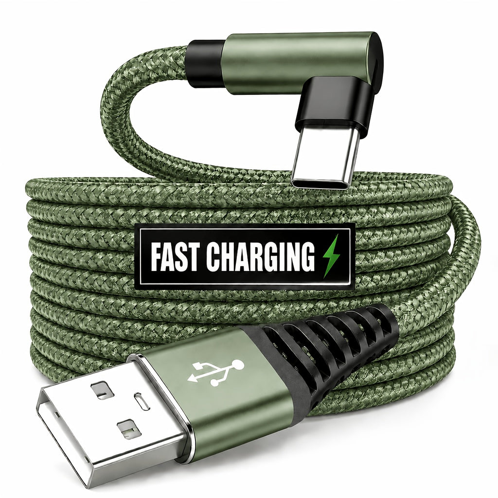 usb right angle type c data cable supports fast charging
