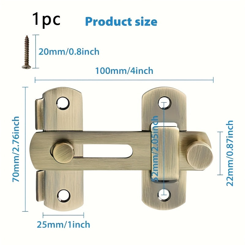 1pc stainless steel barn door locks 180 flip sliding