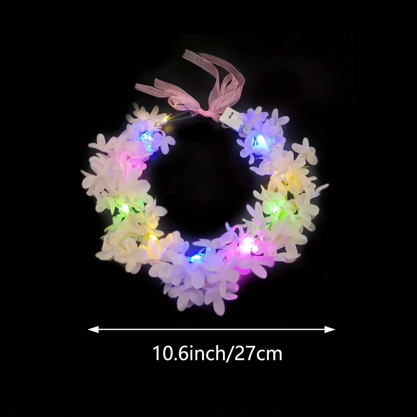 30 glowing led womens headbands lilac flower decorations