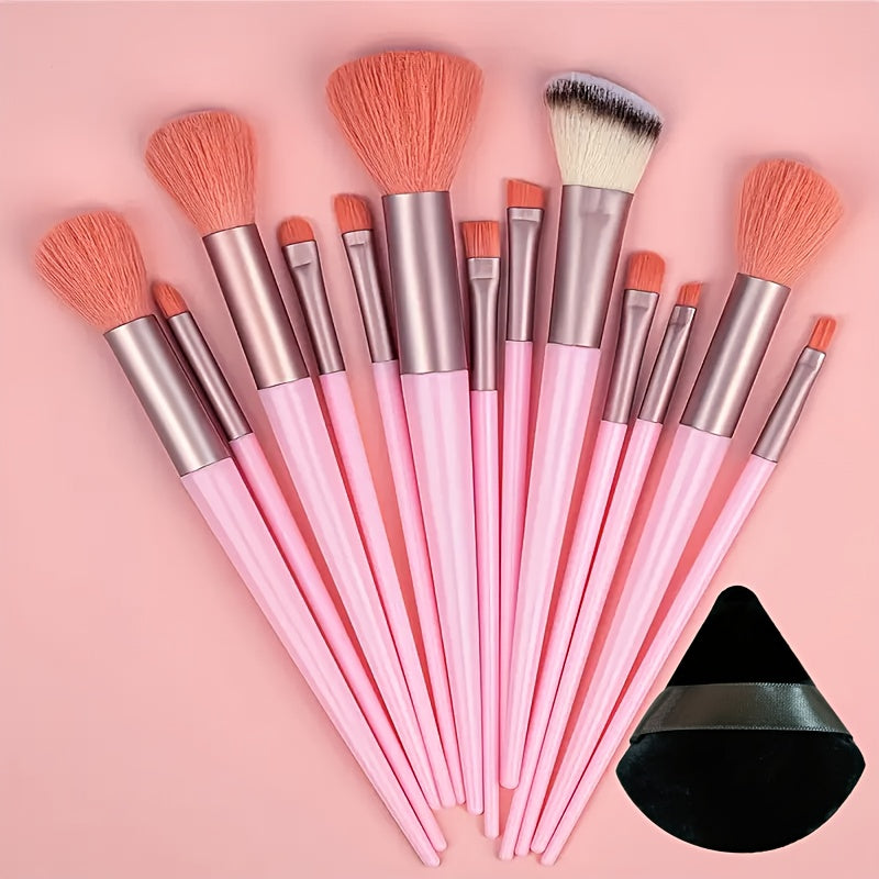 a set 13 makeup brushes including a portable storage bag