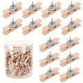 30pcs push pins wood holder set transparent box packaging
