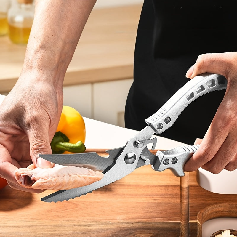 multi purpose carbon steel kitchen scissors ergonomic grip