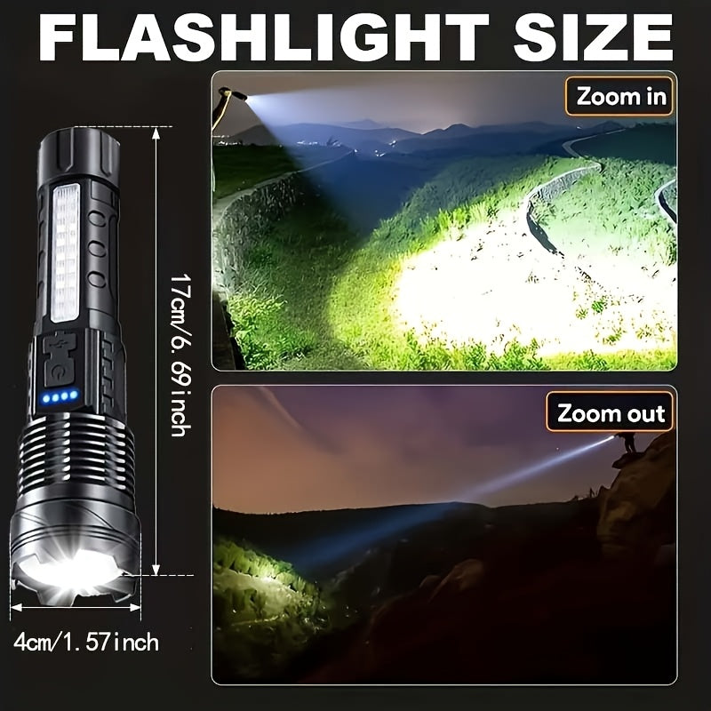 2 pack usb rechargeable handheld led flashlights  50 high