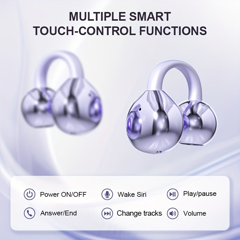 ear clip earbuds sports wireless earphones built in