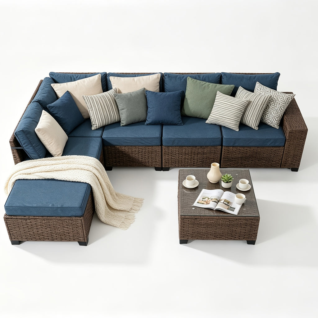 7pcs 5pcs outdoor patio furniture sectional sofa