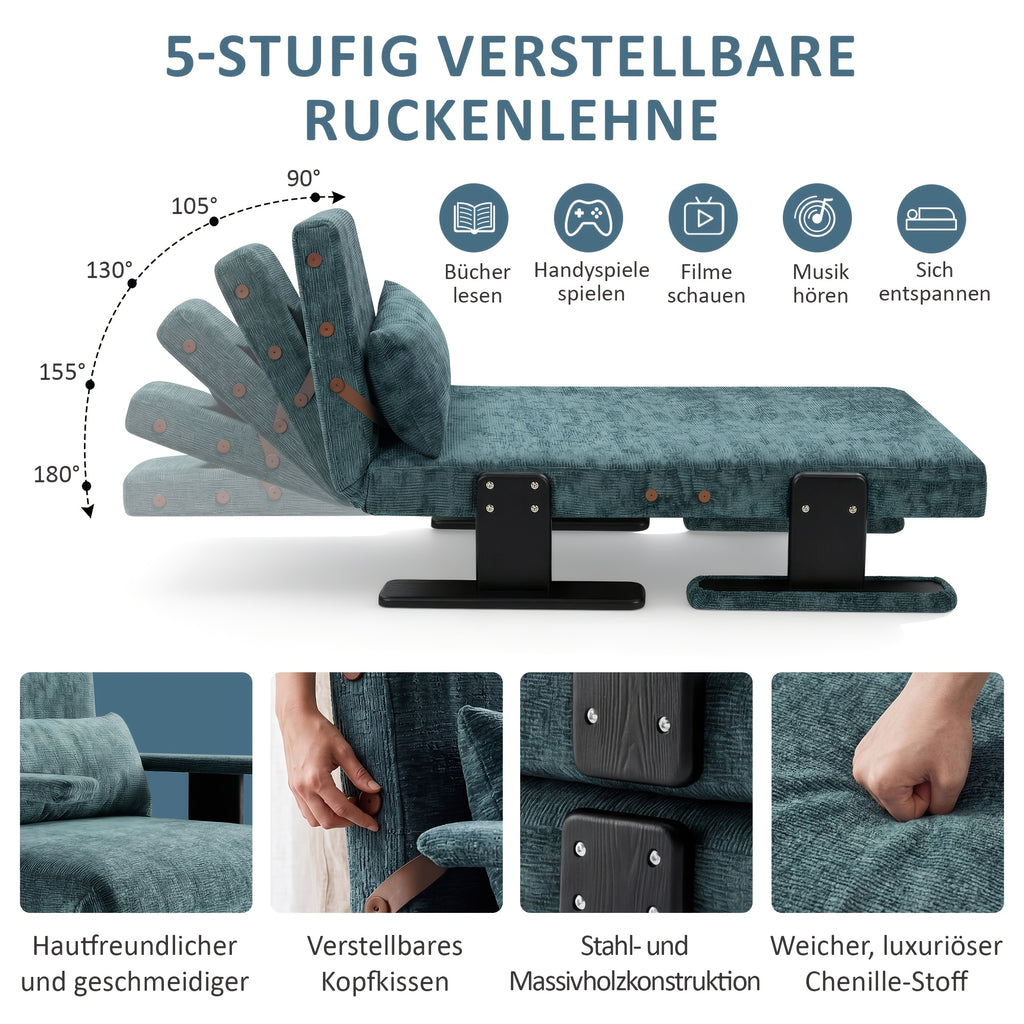 3 in 1 convertible sleeper chair bed   folding single