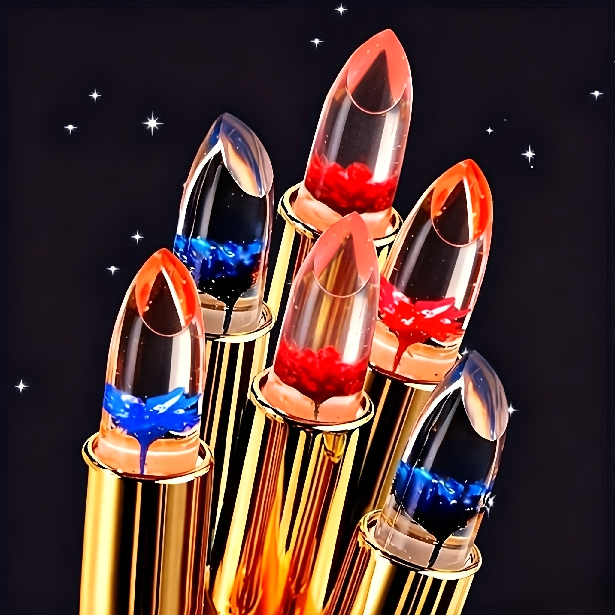 warm   changing lip gloss 6pcs total lip gel set