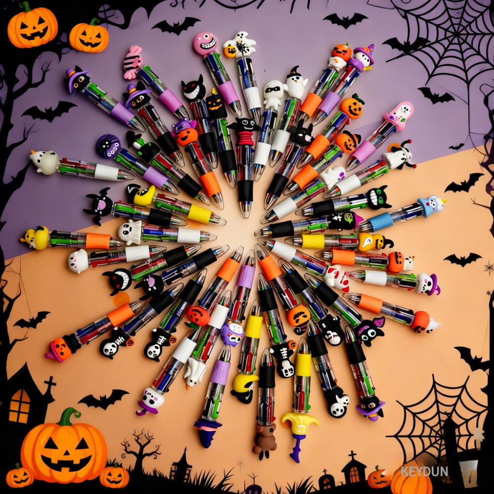 14pcs random color halloween cartoon mini 4 in 1 pens ideal