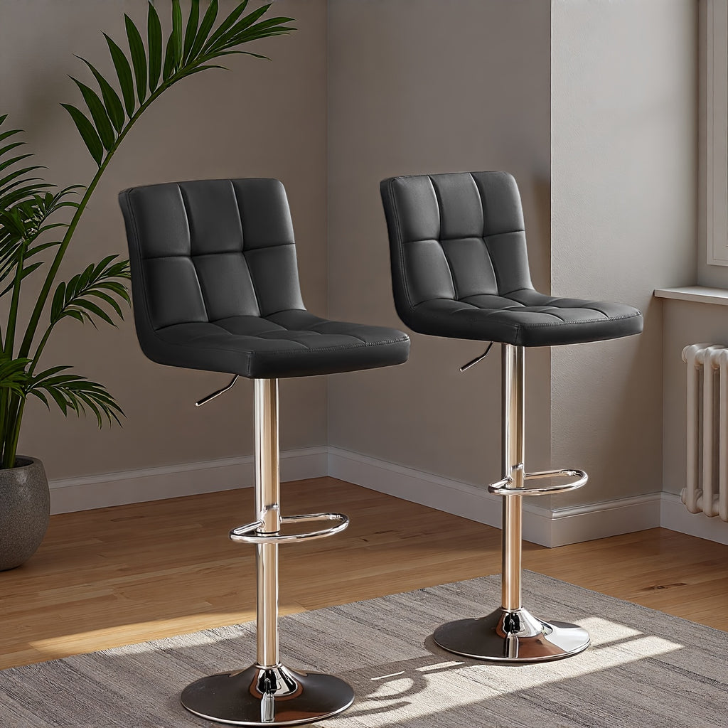 adjustable armless swivel bar stools set hydraulic pu