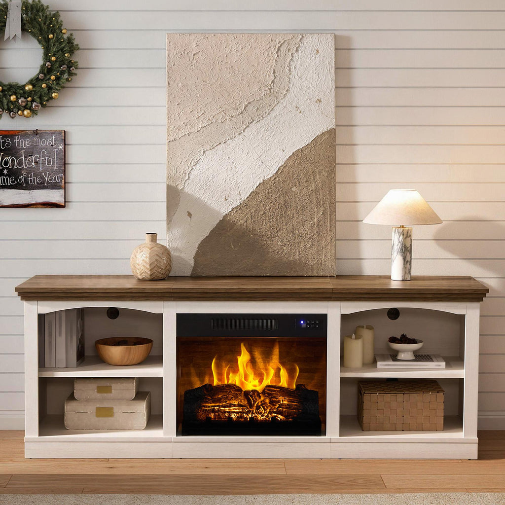 farmhouse tv stand 23 electric fireplace entertainment