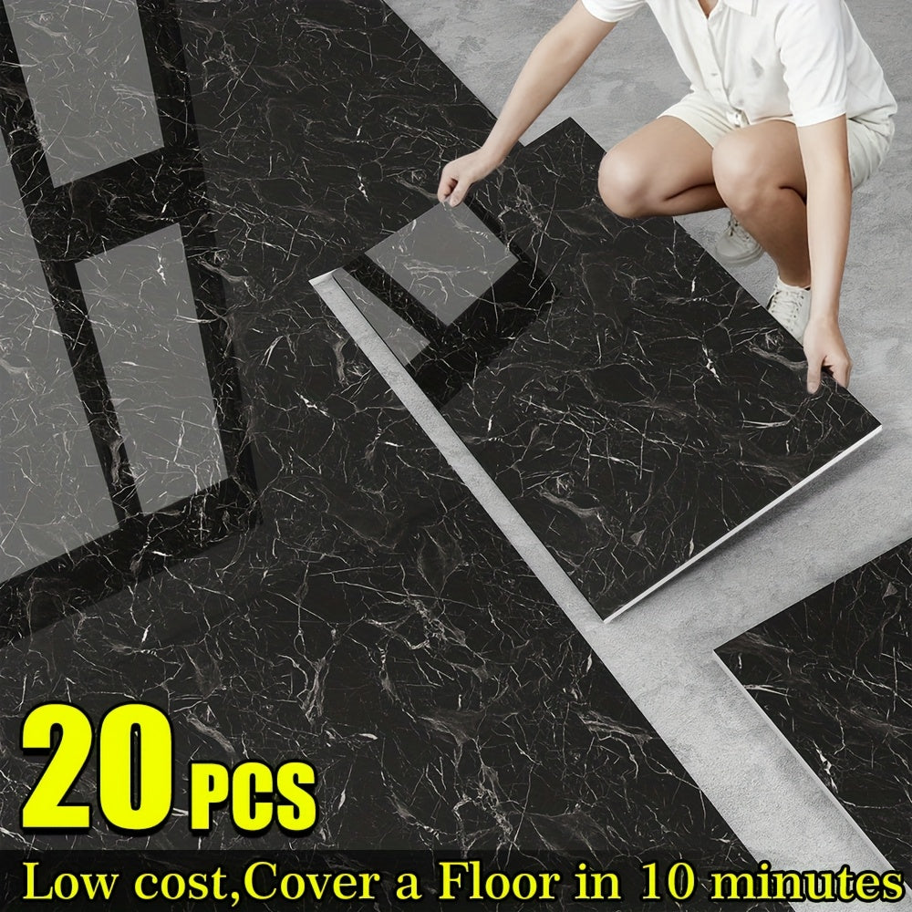 20 40 pack glossy marble floor stickers wall tiles self