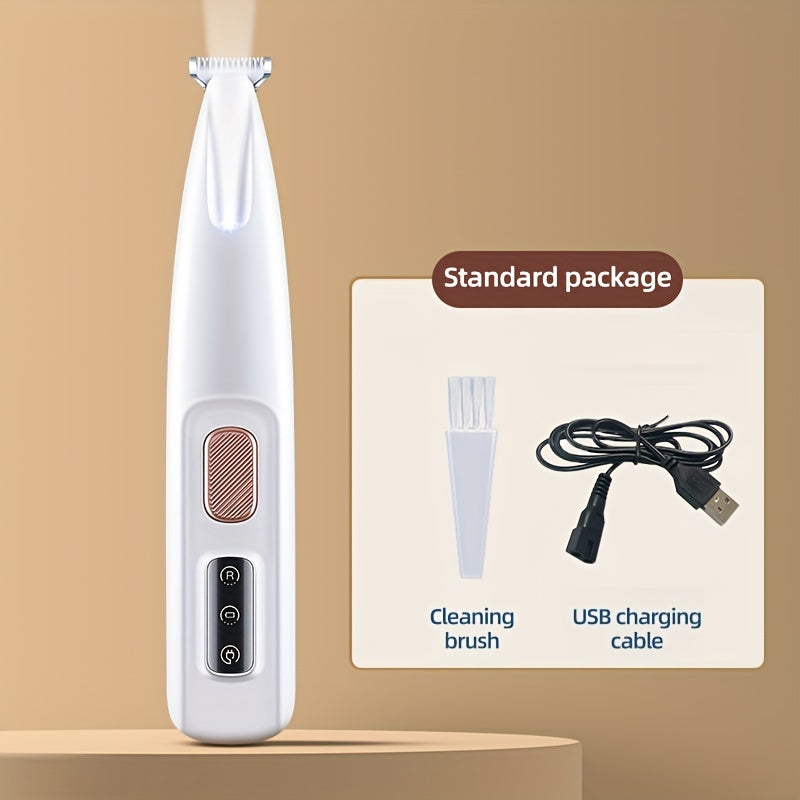 1 pet grooming electric clipper usb rechargeable led light